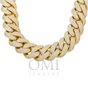 10K GOLD DIAMOND SOLID 32MM CUBAN LINK CHAIN 98.95 CT