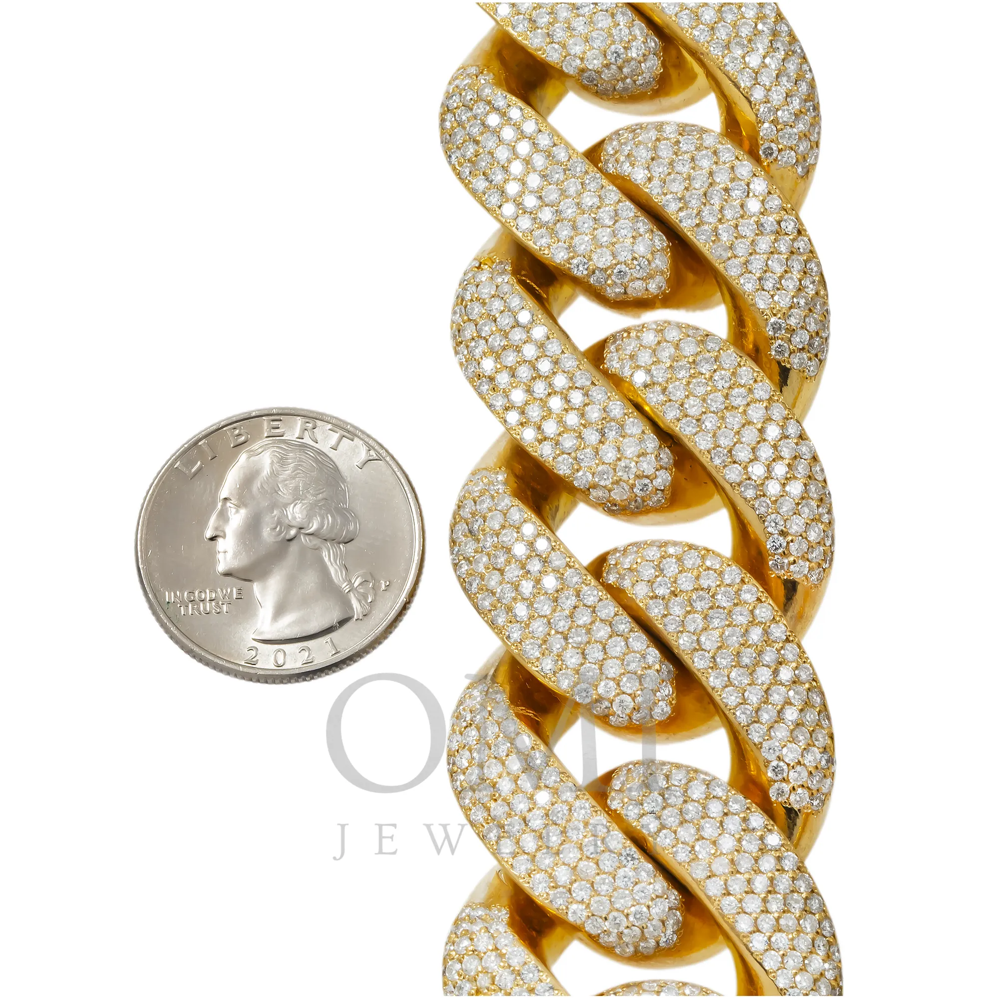 10K GOLD DIAMOND SOLID 32MM CUBAN LINK CHAIN 98.95 CT