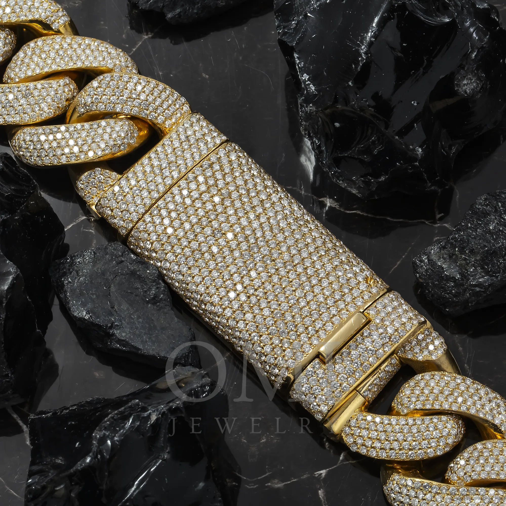 10K GOLD DIAMOND SOLID 32MM CUBAN LINK CHAIN 98.95 CT