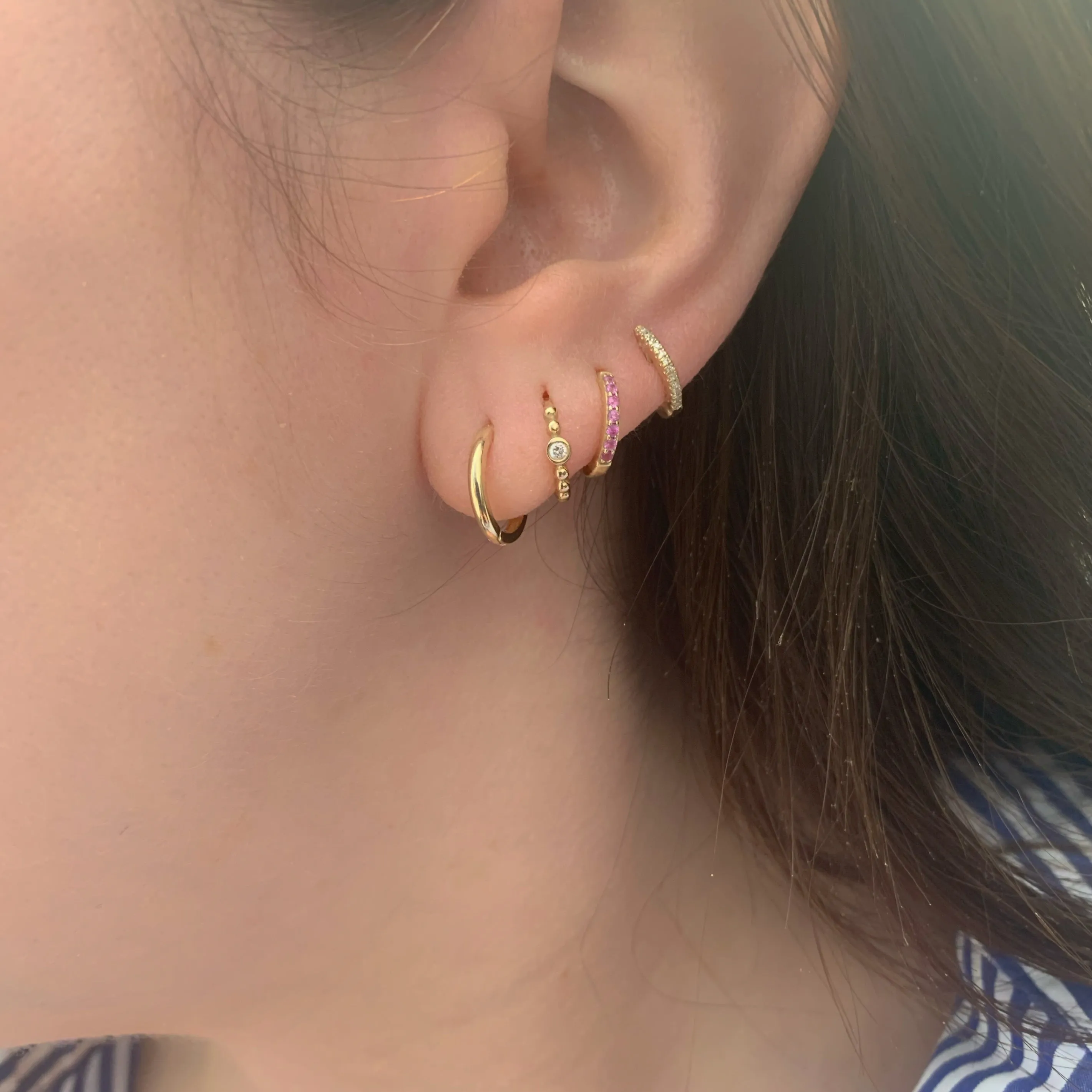 10K Gold Medium Huggie Earring