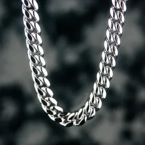 10mm Heavy Miami Cuban Link Chain in White Gold