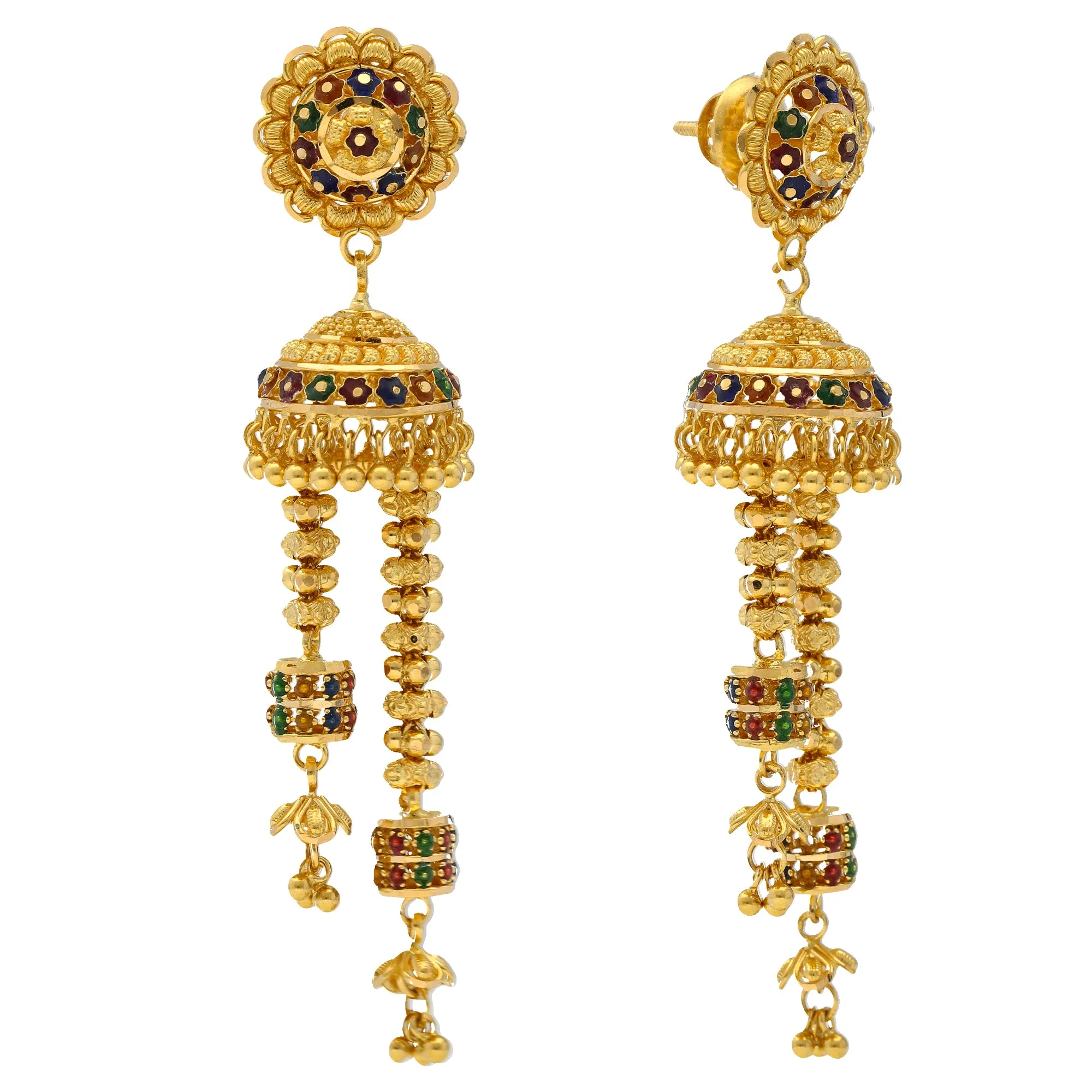 22K Yellow Gold Earrings (27.8gm)