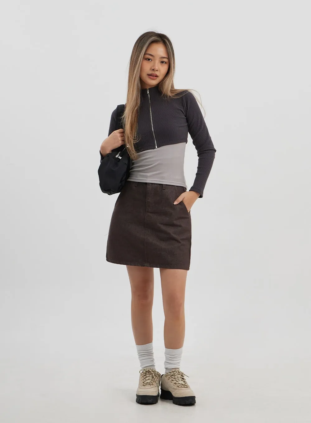 A-Line High Waist Mini Skirt CJ326