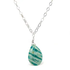 Amazonite Necklace on Sterling Silver Chain With Sterling Silver Trigger Clasp