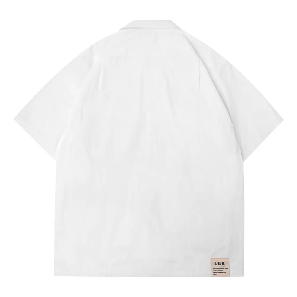 A[S]USL FOUR POCKET CUBAN SHIRT-WHITE