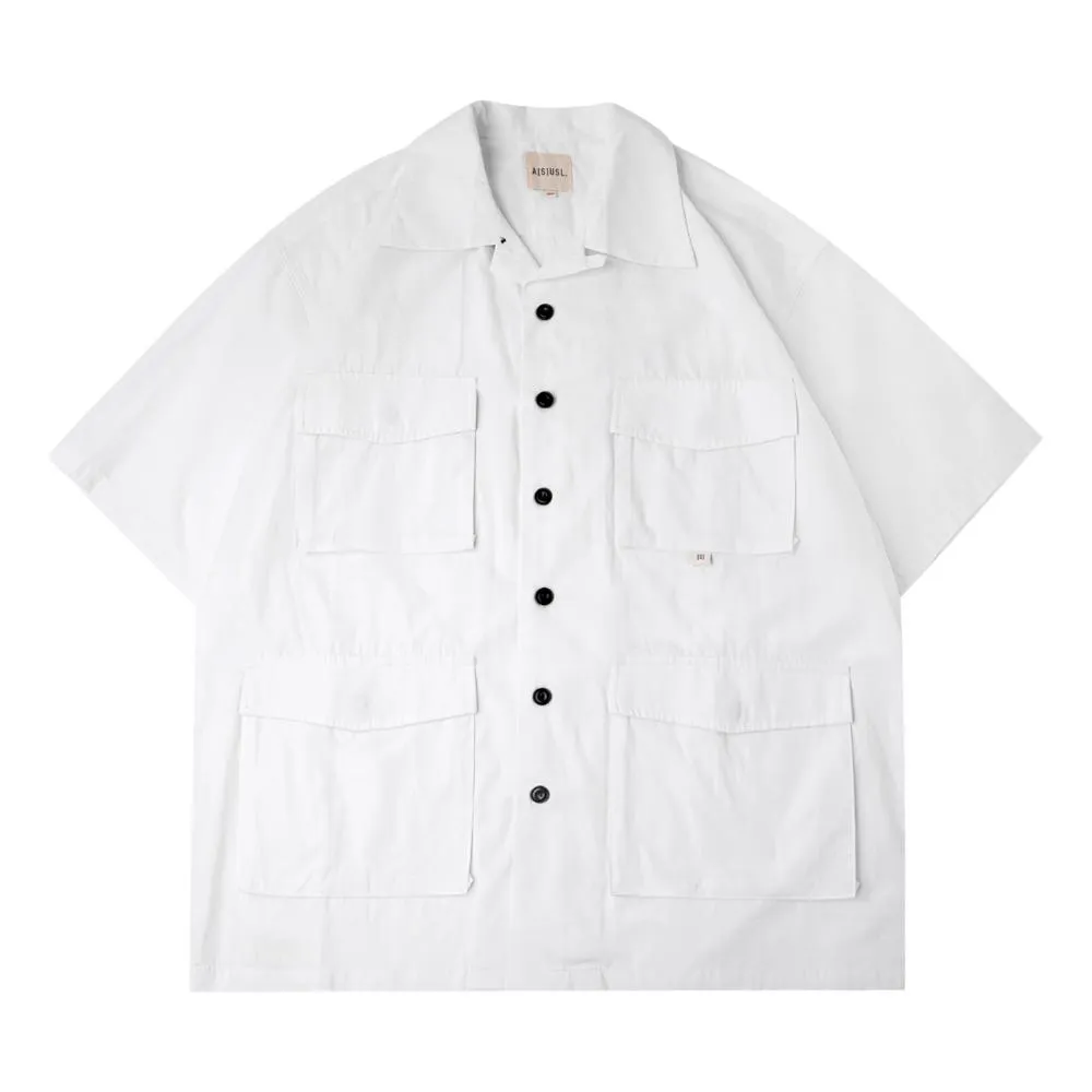 A[S]USL FOUR POCKET CUBAN SHIRT-WHITE