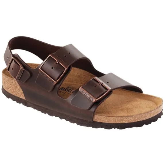 Birkenstock Classic, Milano, Natural Leather, Regular Fit, Habana