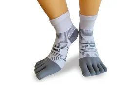 Bprimal Performance Five-Toe Socks - Regular Weight - Mini-Crew - White