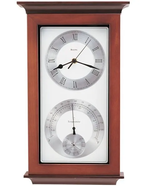 Bulova Yarmouth Maritime Wall Clock  with Hygrometer and Thermometer