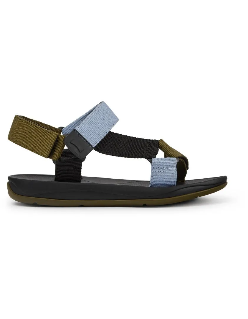 Camper Match Green, blue and black recycled sandals for men   