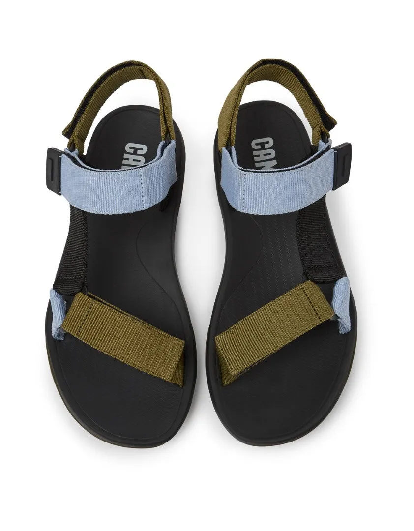 Camper Match Green, blue and black recycled sandals for men   