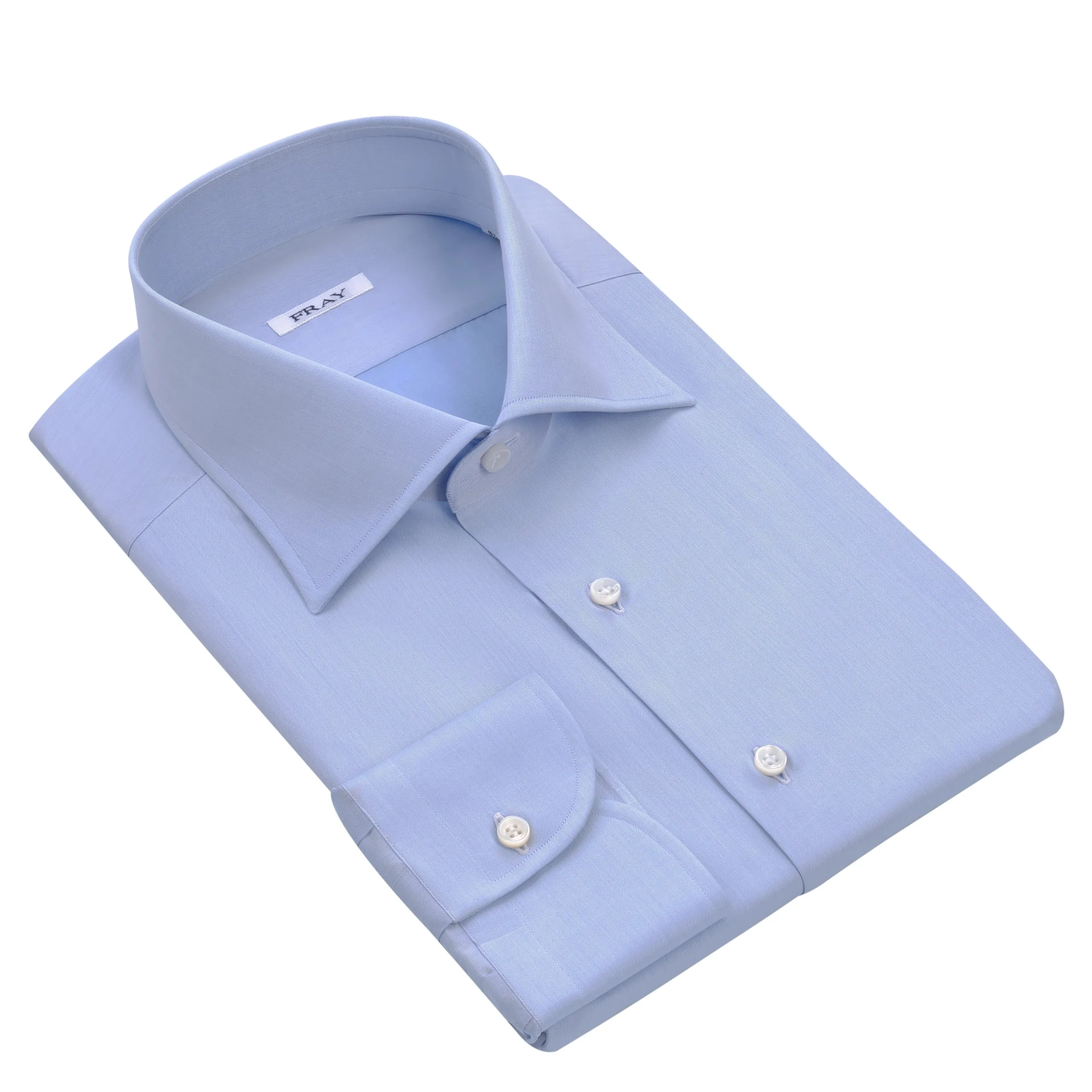 Classic Cotton Shirt in Light Blue with Spread Collar