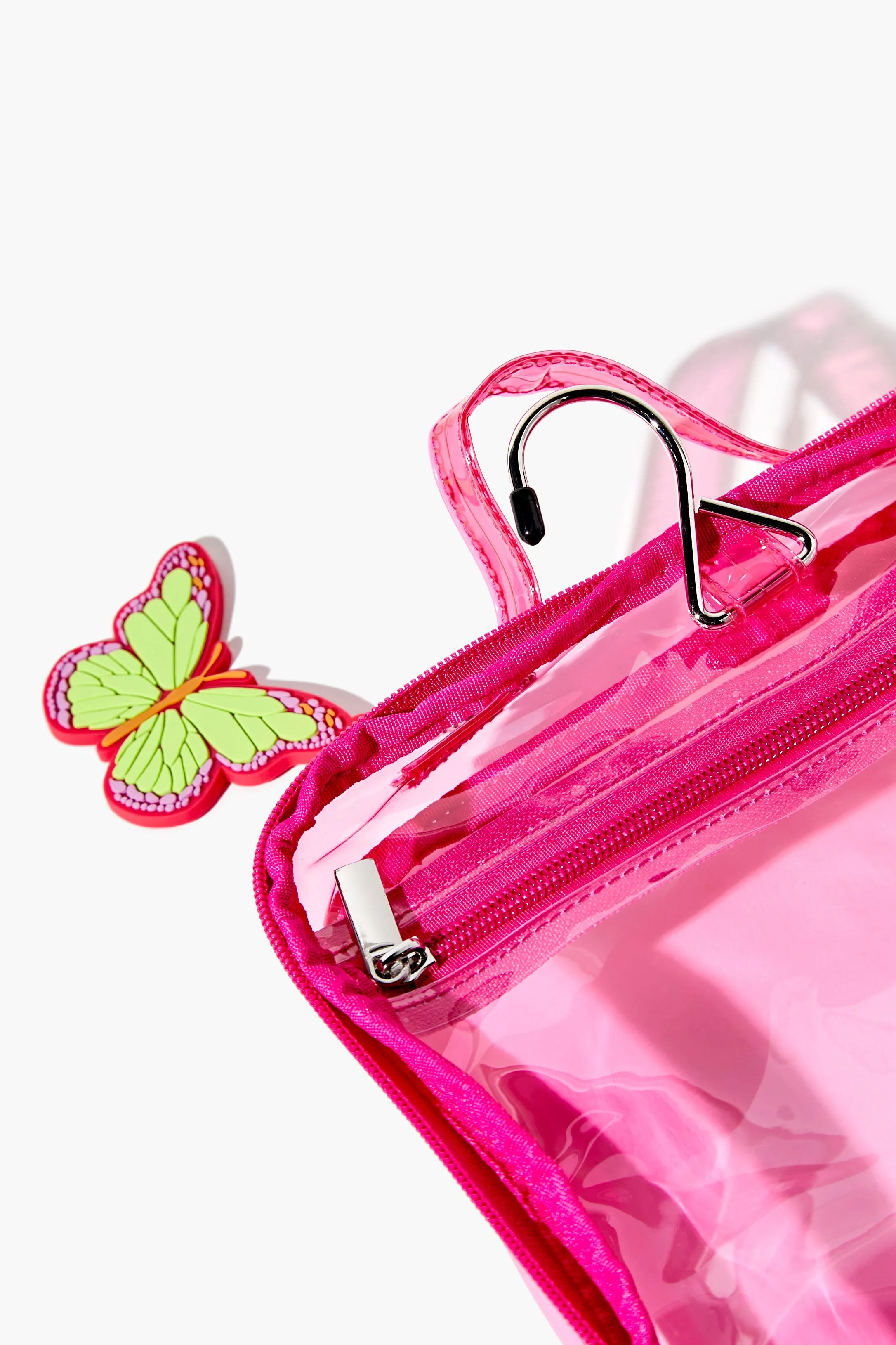 Clear Butterfly Keychain Makeup Bag