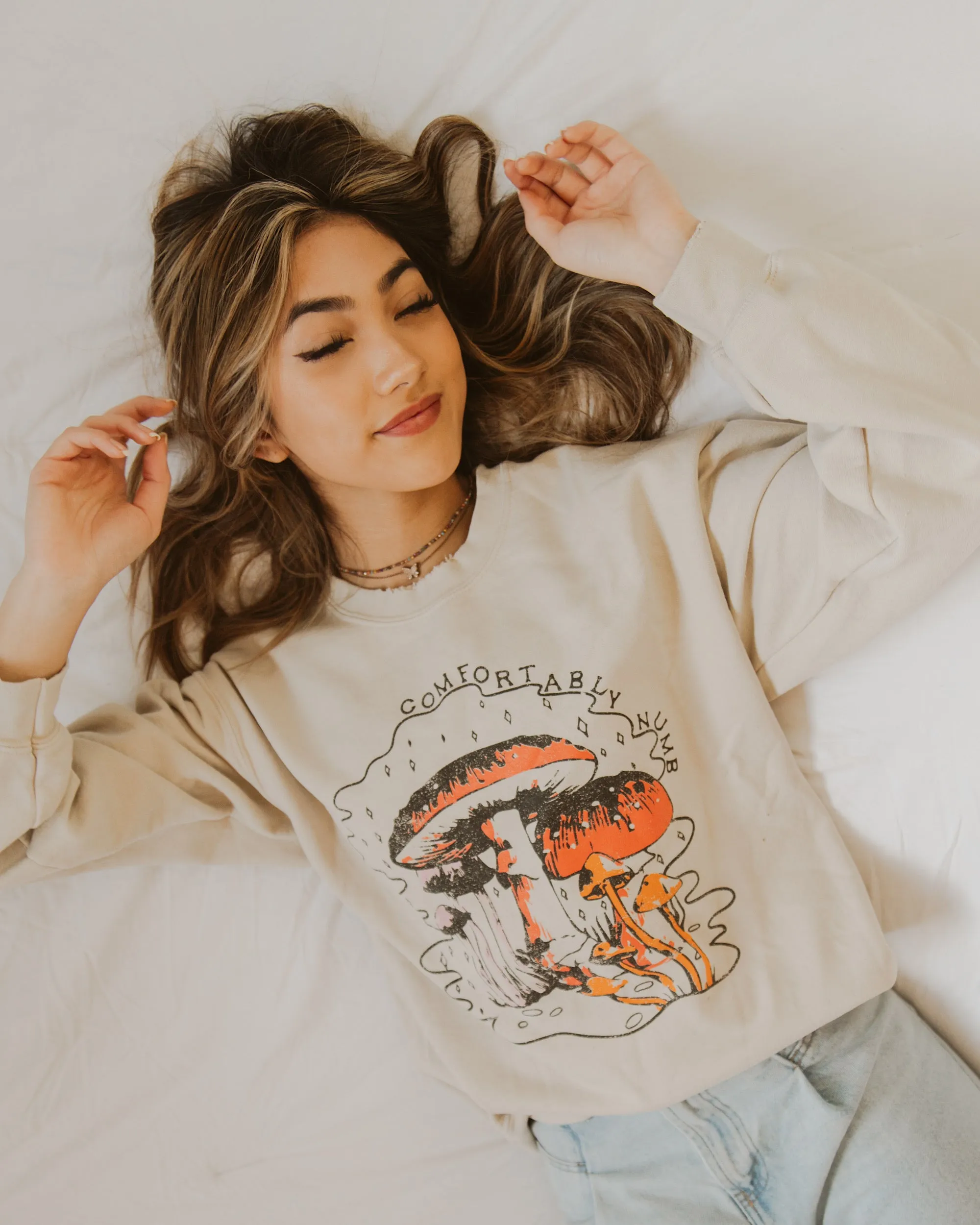 Comfortably Numb Sand Thrifted Sweatshirt