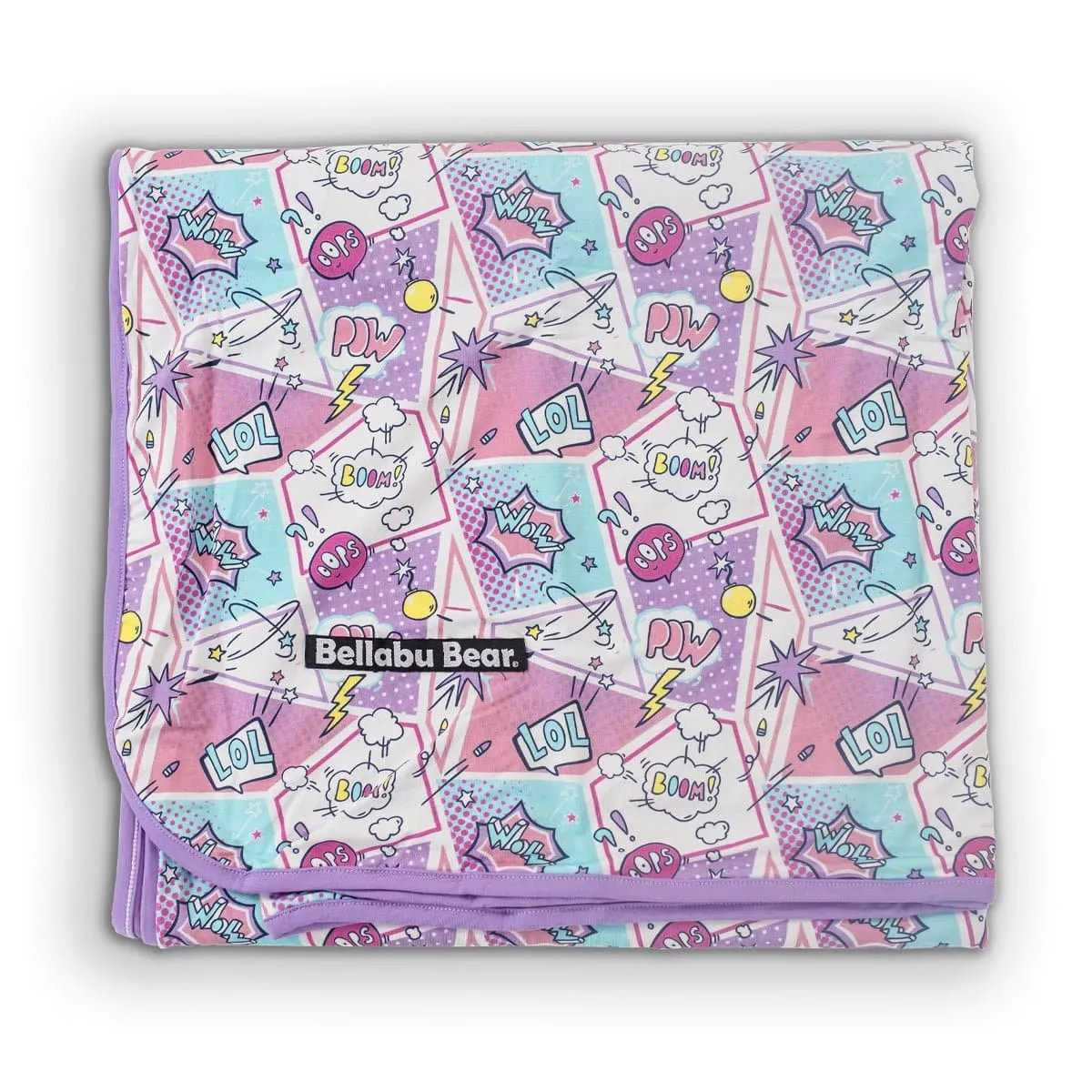 Comic Purple Bamboo Blanket