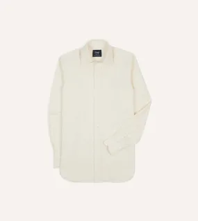 Cream Cotton Oxford Cloth Long Point Collar Shirt