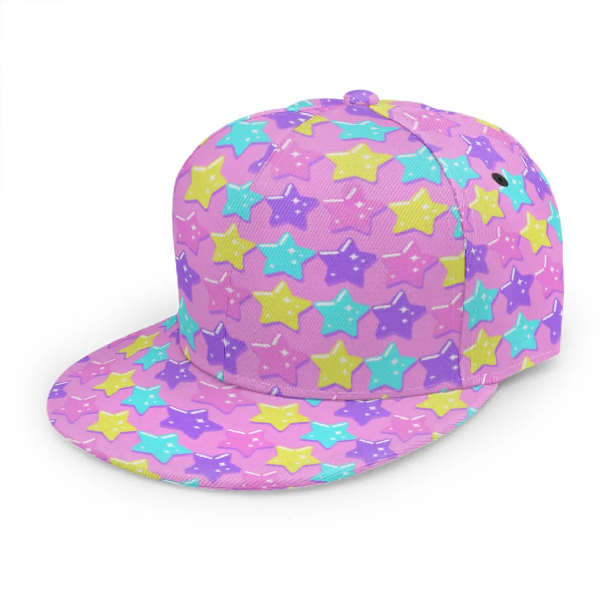 Electric Star Wave Pink Baseball Cap With Flat Brim