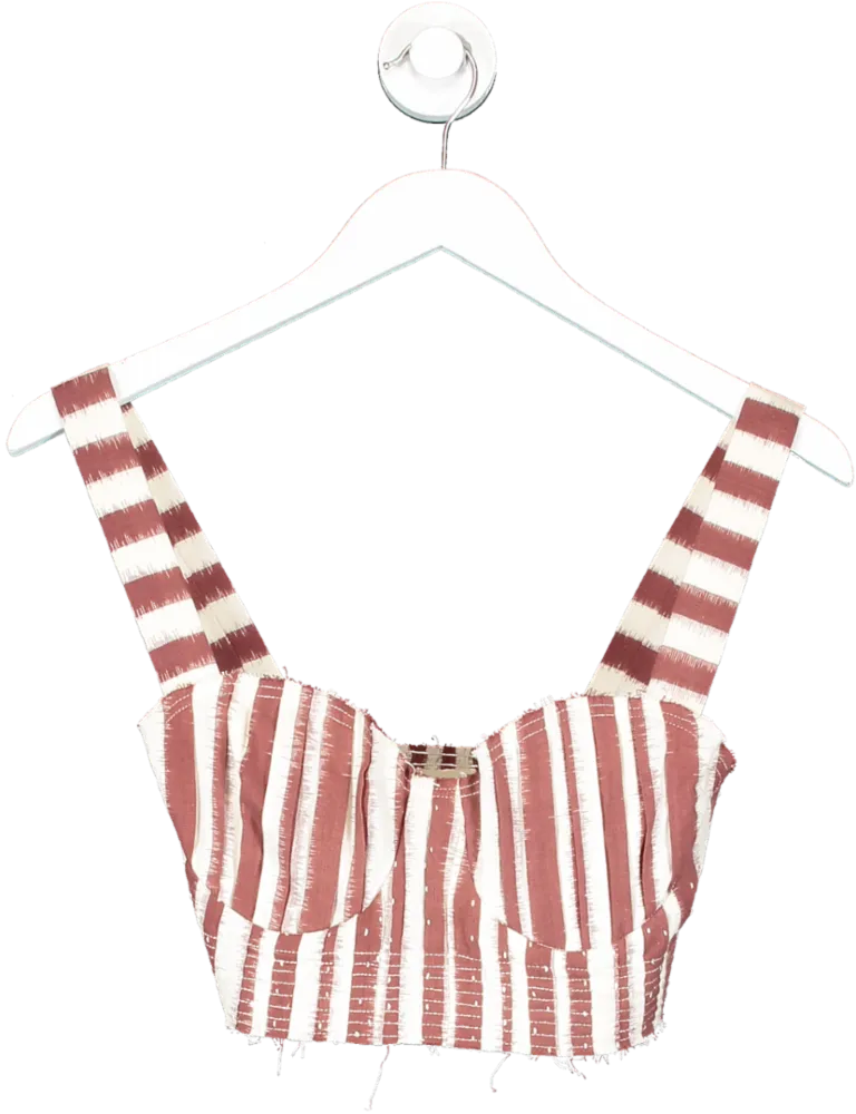 Emporio Sirenuse Brown Dalia Ikat Stripe Top UK 8