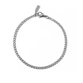 Fine Curb Chain Bracelet - Silver