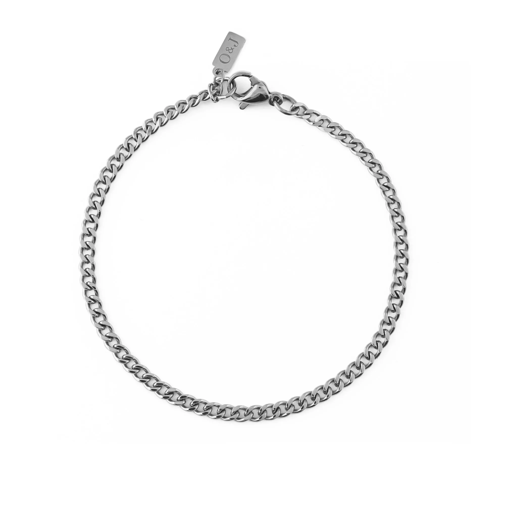 Fine Curb Chain Bracelet - Silver