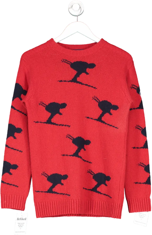 fusalp Red Skier Cashmere Blend Sweater UK M