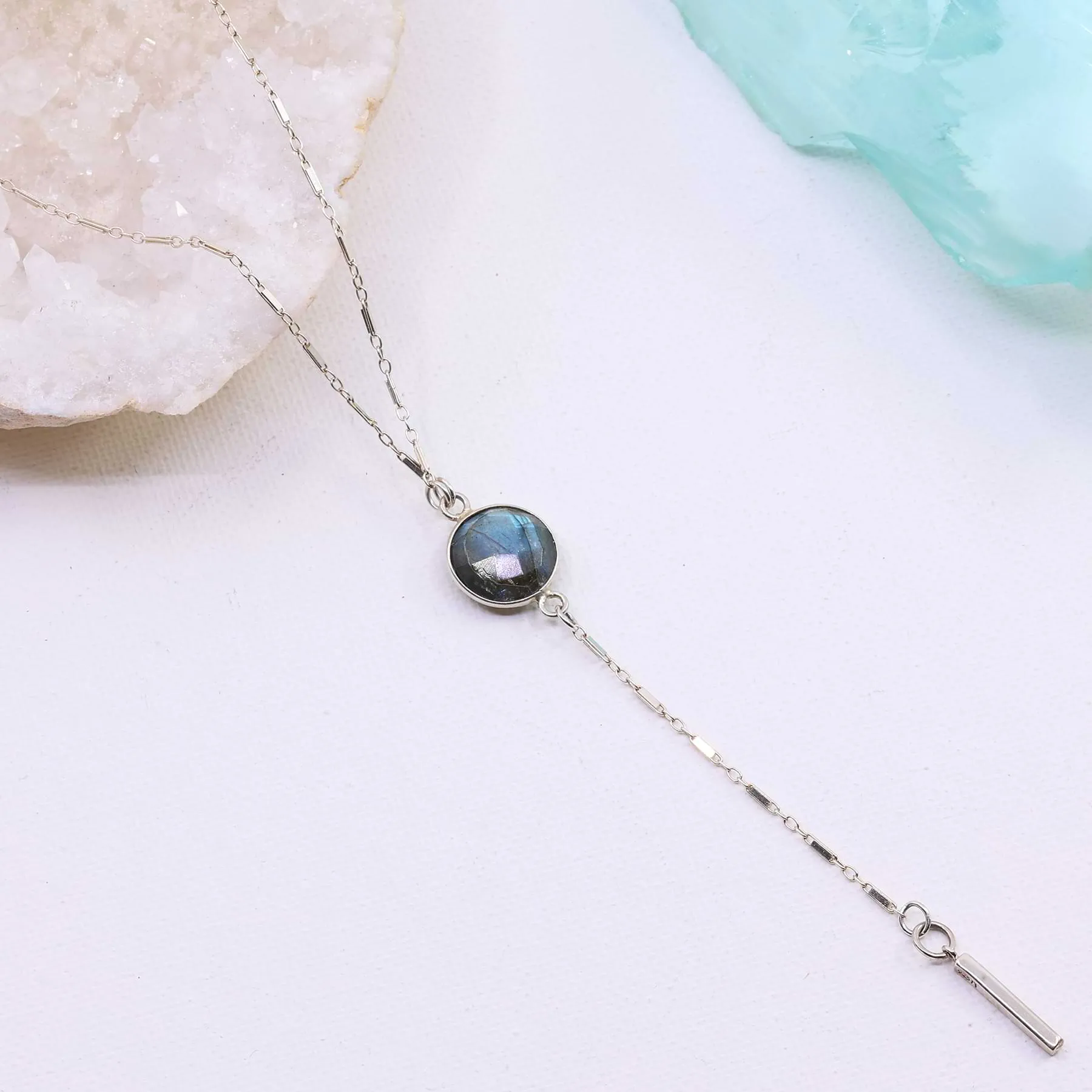 Giselle - Labradorite Sterling Silver Lariat Necklace