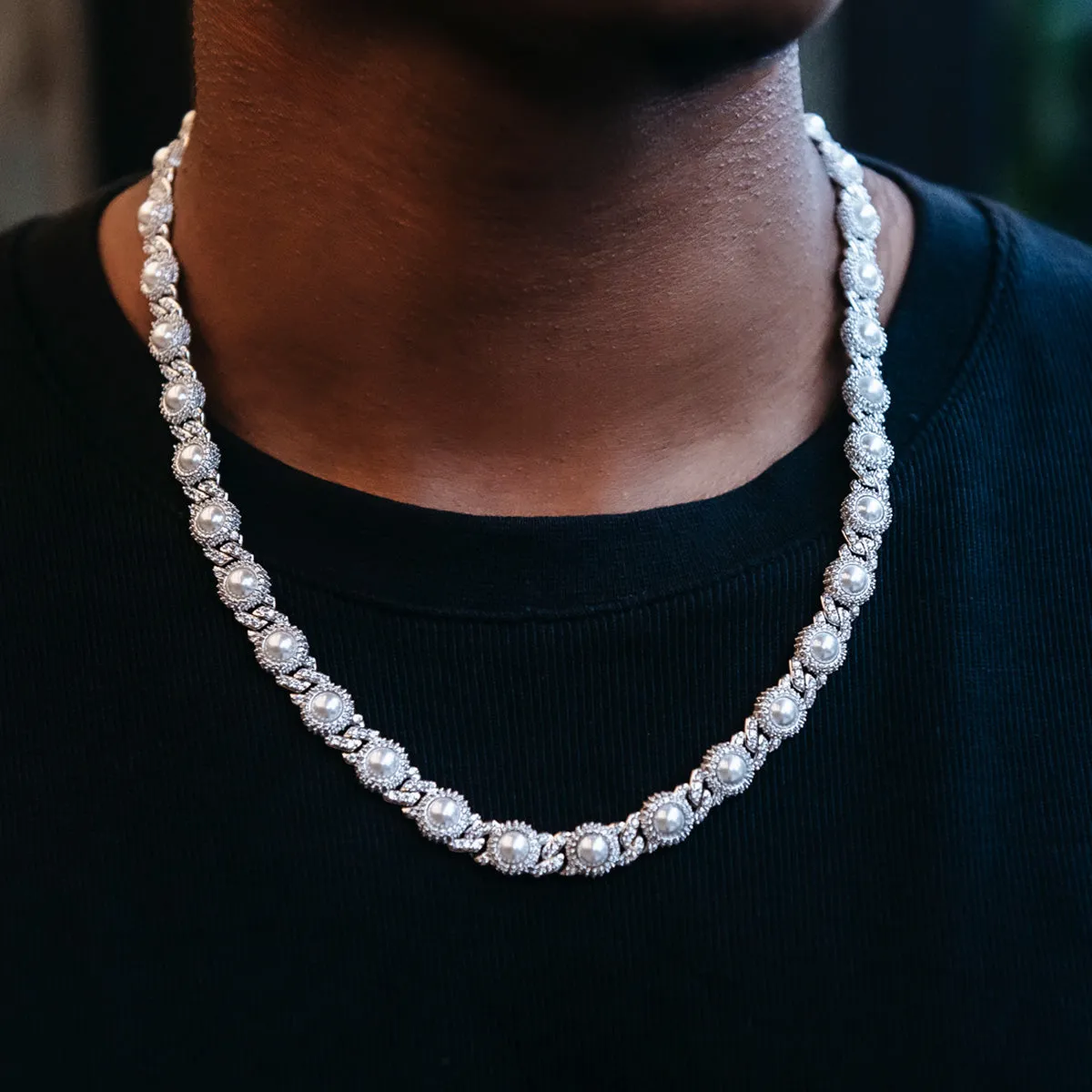 Iced Pearl Cuban Chain