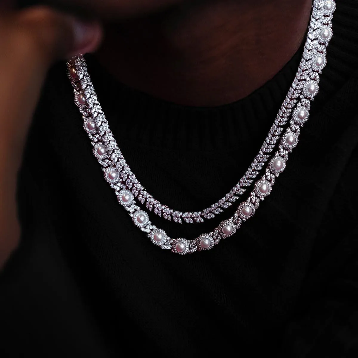 Iced Pearl Cuban Chain