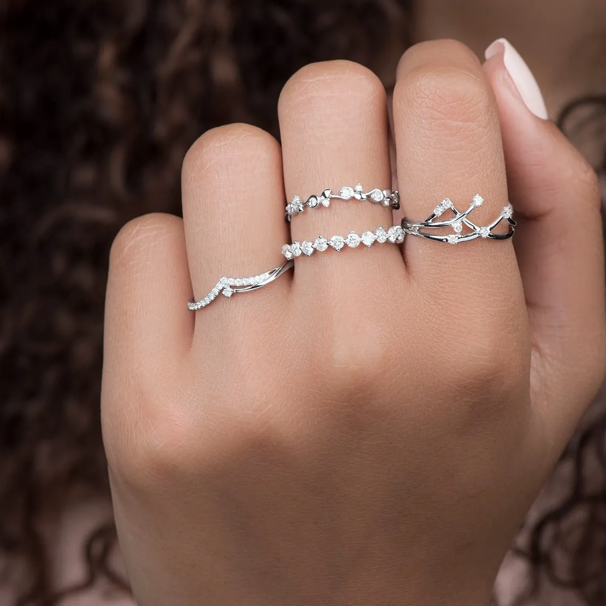 Interlocking Floating Diamond Ring