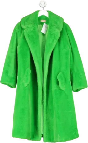 Jayley Green Faux Fur Maxi Coat UK S/M