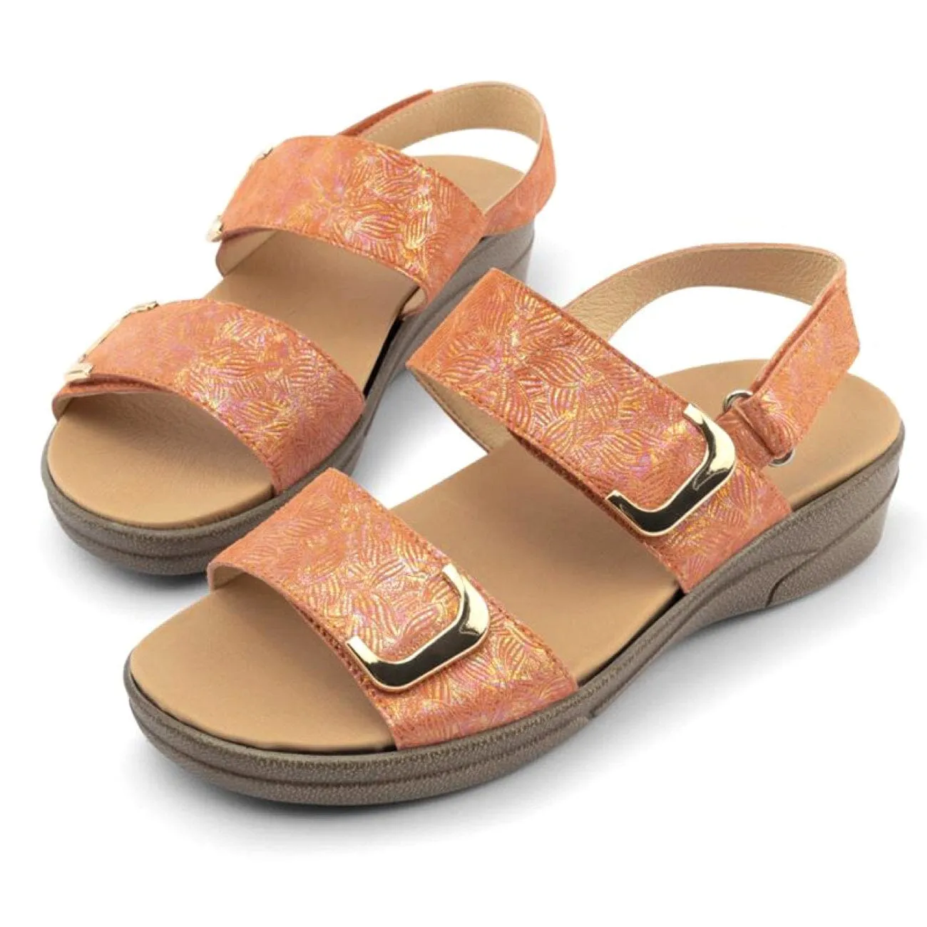 Klouds, Elegance, Sandal, Leather, Coral Print