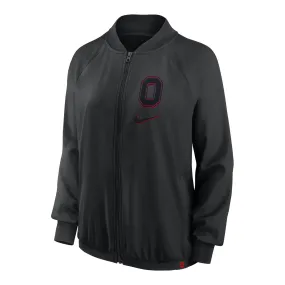 Ladies Ohio State Buckeyes Nike Bomber Full Zip Black Jacket