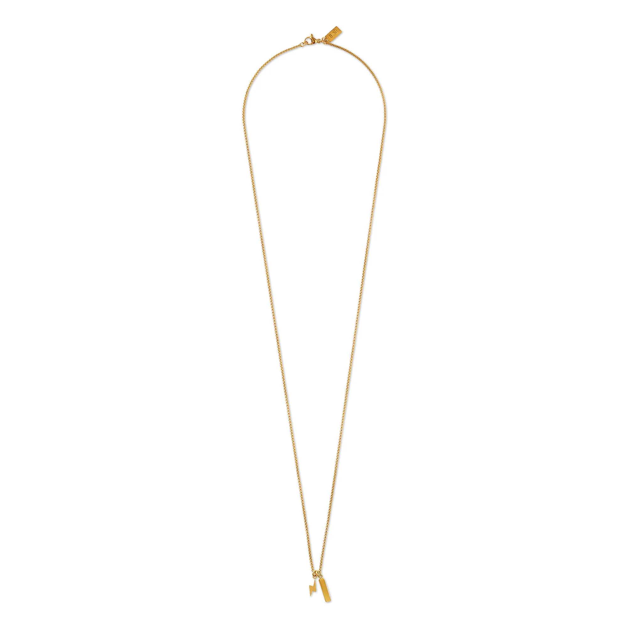 Lightning & Bar Cluster Necklace - Gold