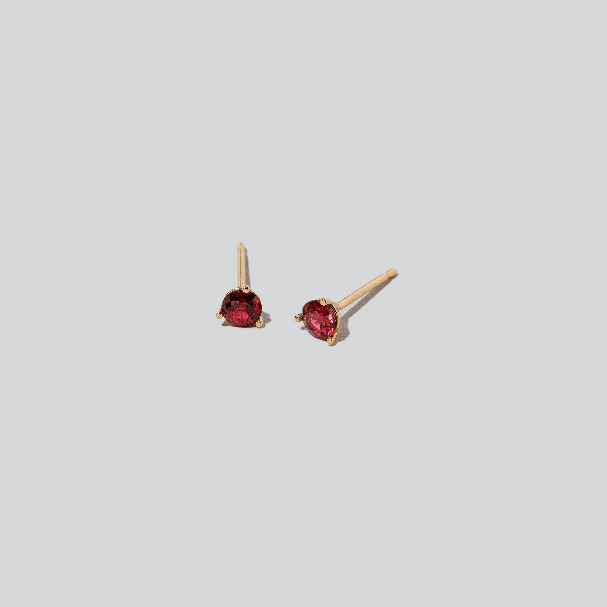 Martini Stud Earrings - Petite Garnet