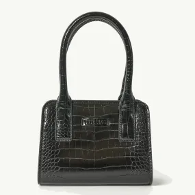 PALOMA MINI TOTE BAG BLACK BRUSHED RECYCLED CROC