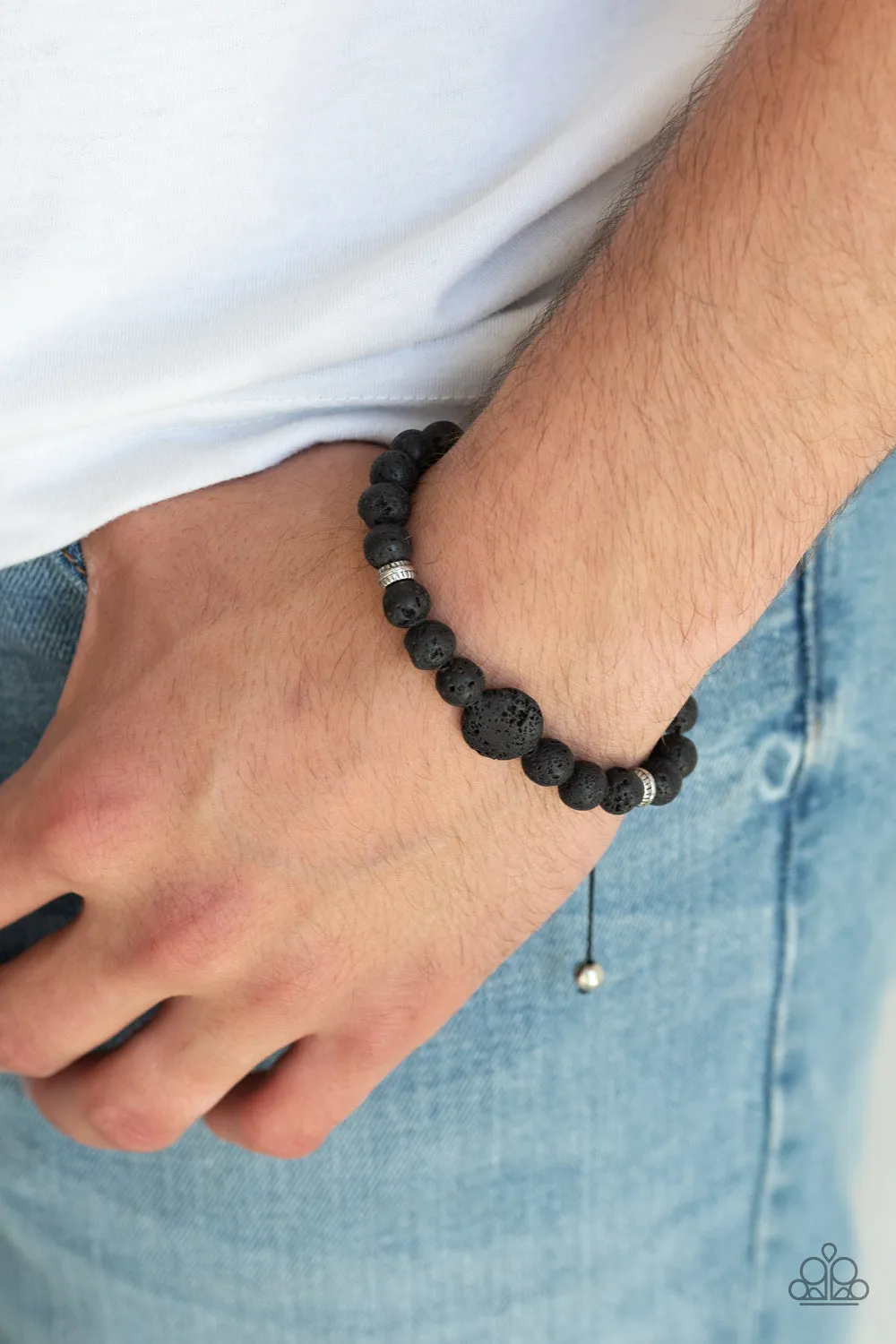 Paparazzi Bracelet ~ Intention - Black Lava Urban Bracelet