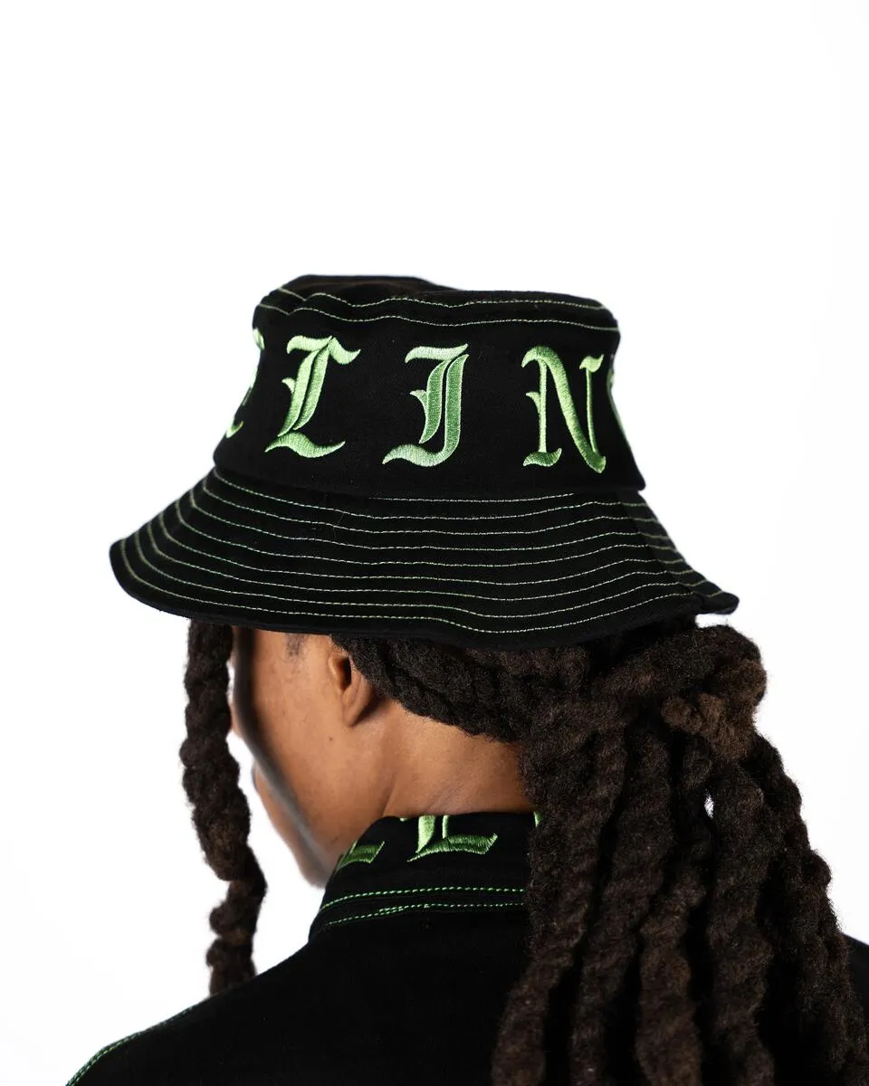 PHEELINGS DEFYING ODDS BUCKET HAT (JET BLACK/LIME GREEN)