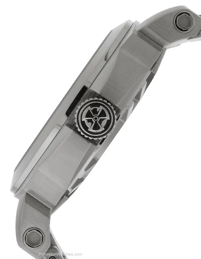 Reactor Fermi Mens Day/Date Watch - Matte White Dial - Stainless Steel Bracelet