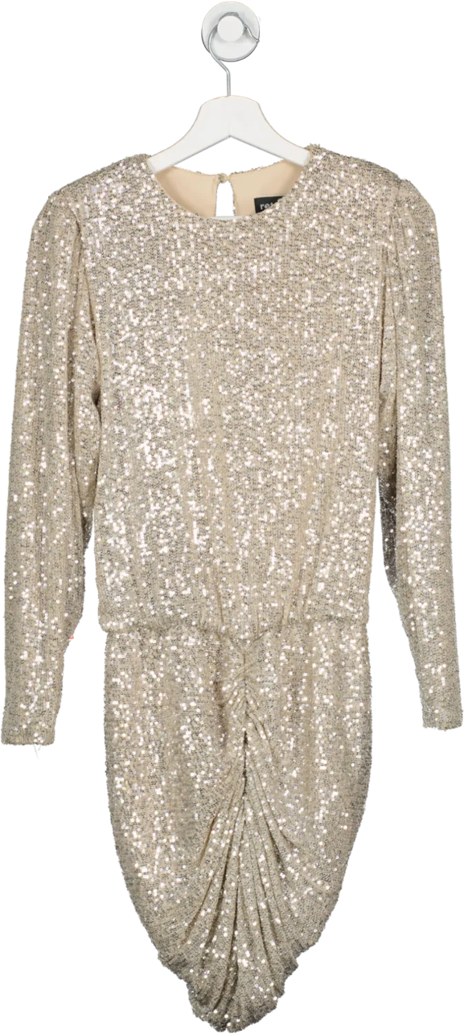 Retrofete Metallic Open Back Sequin Mini Dress UK XS