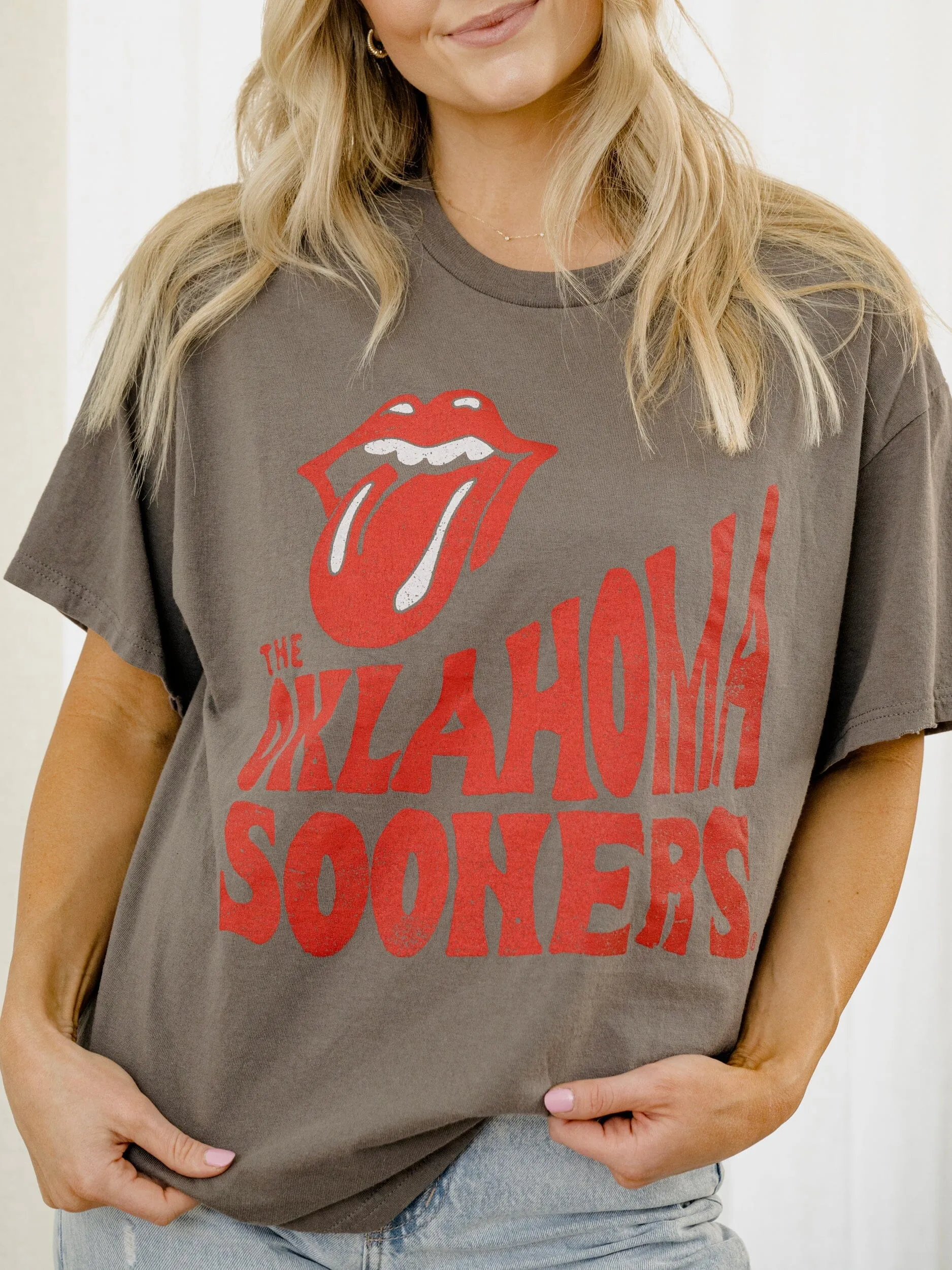 Rolling Stones OU Sooners Dazed Black Thrifted Tee