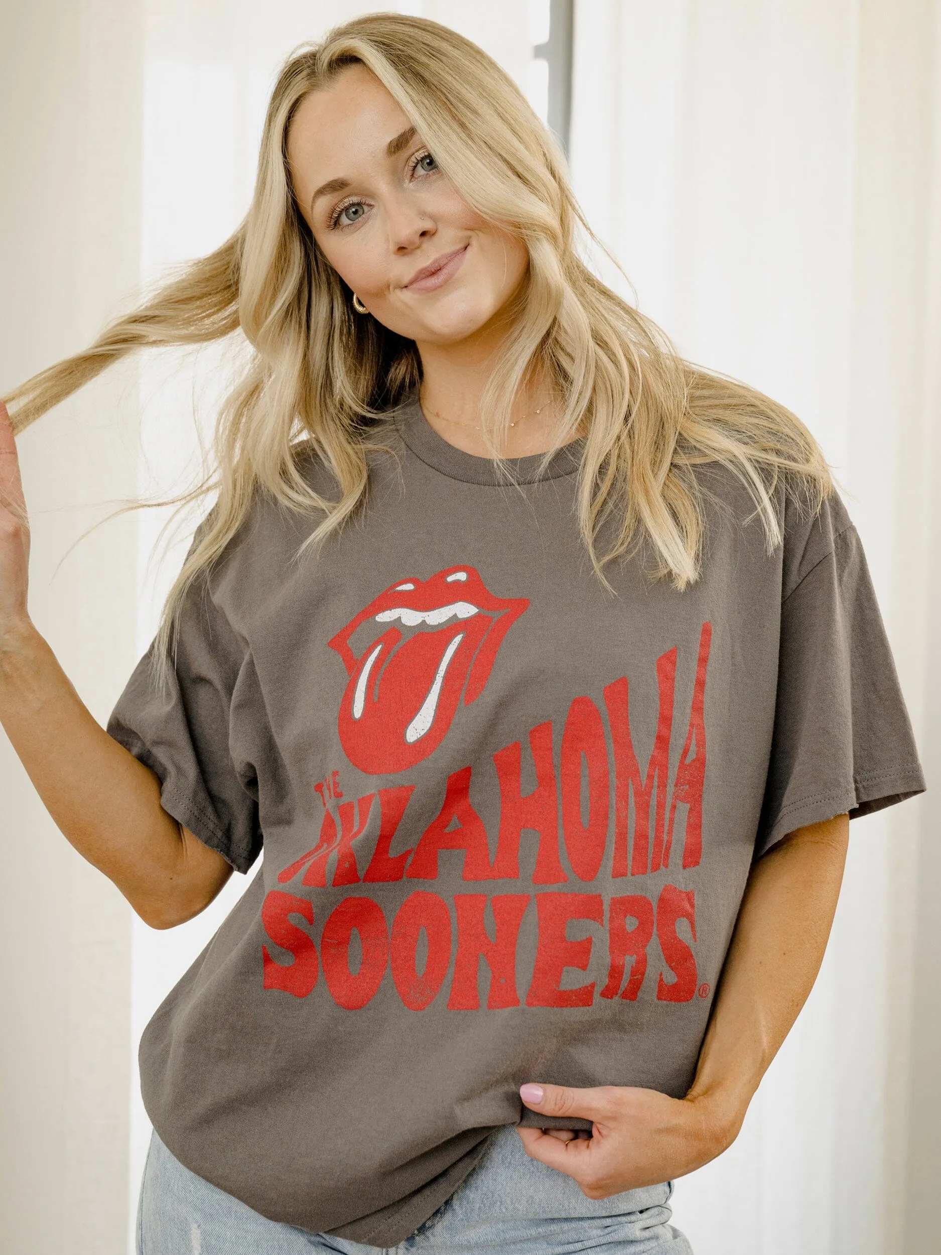 Rolling Stones OU Sooners Dazed Black Thrifted Tee