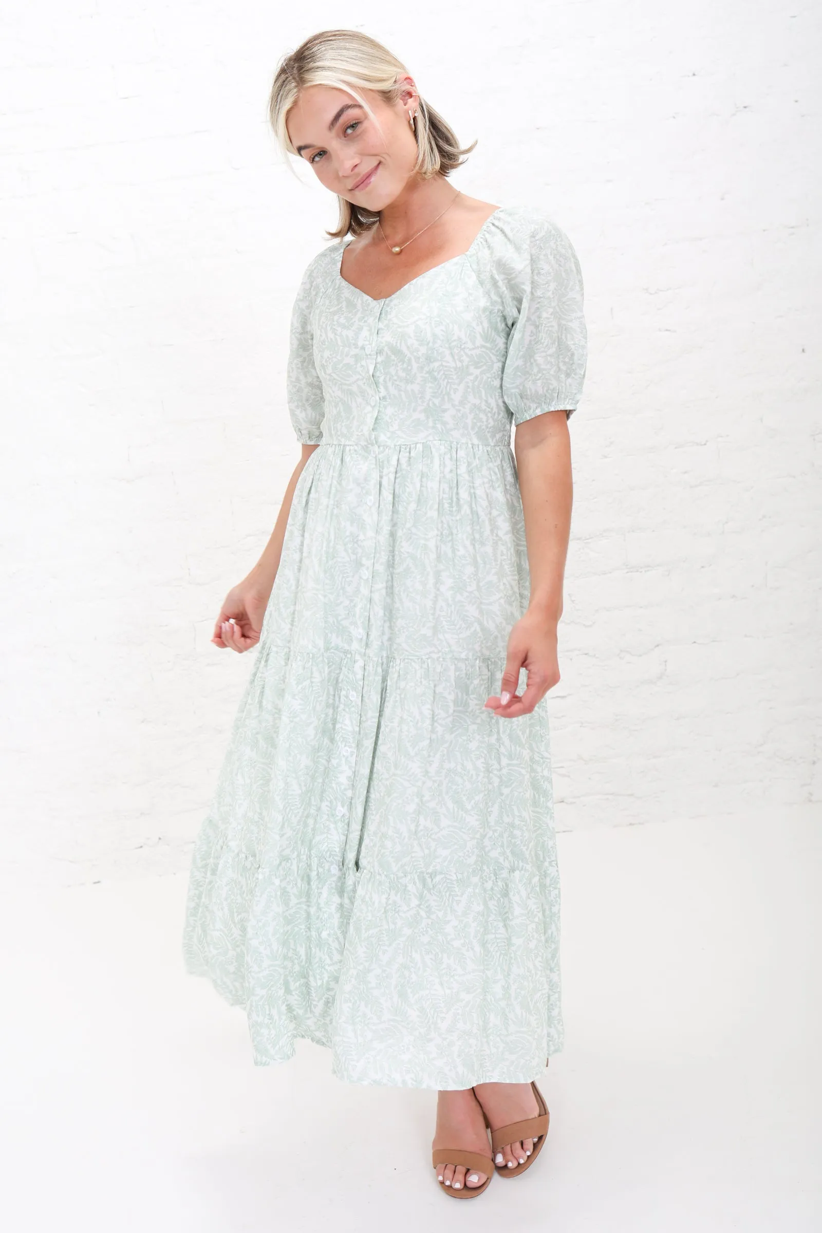 Ruth Midi Dress in Mist