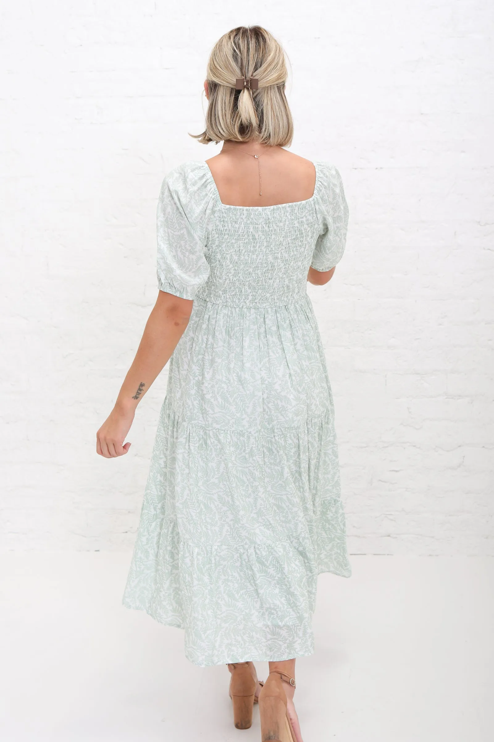 Ruth Midi Dress in Mist