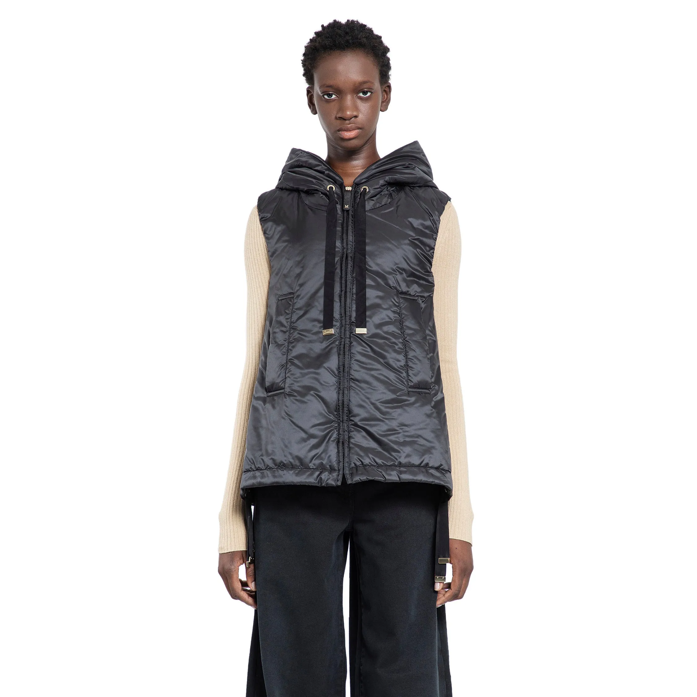 S MAX MARA WOMAN BLACK VESTS