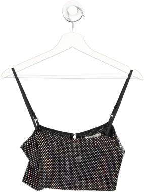 SLA the label Black Lia Diamanté Top UK XXS