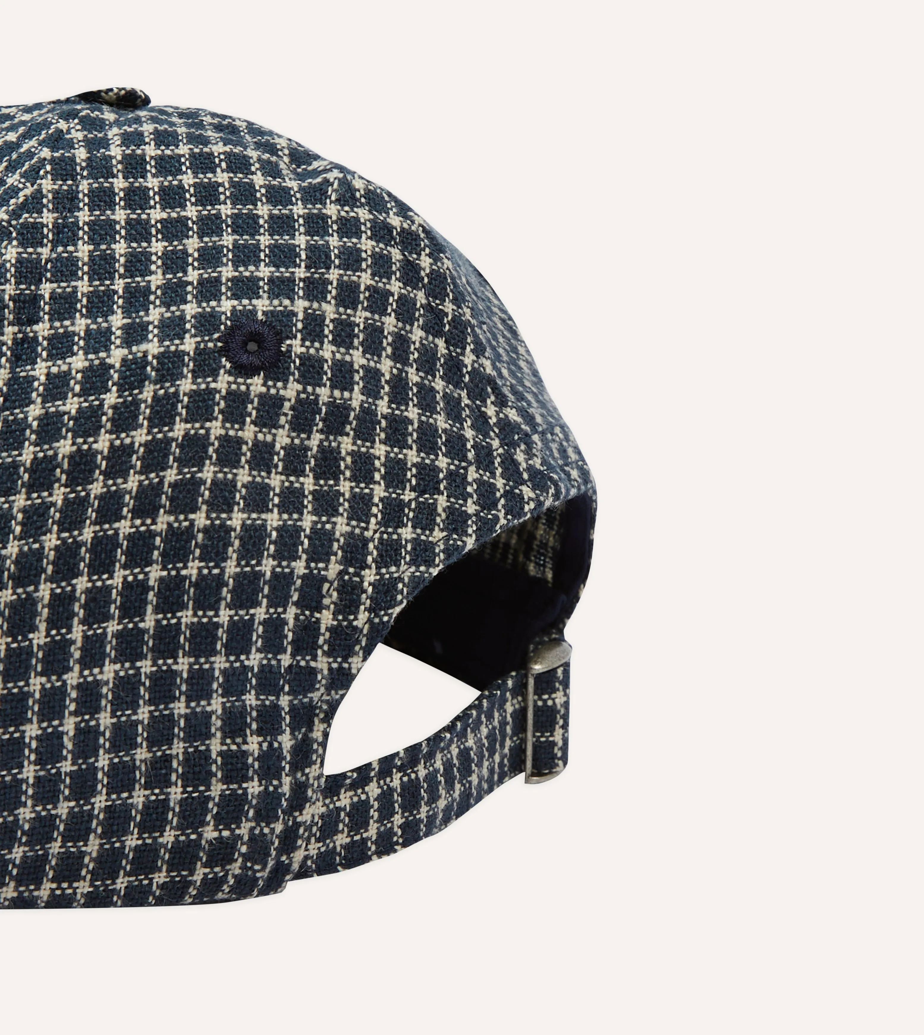 St. JOHN by Drake's Navy Checked Baseball Cap