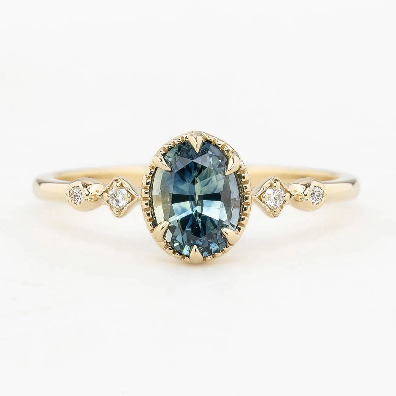 Stella Ring 1.02ct Blue Green Montana Sapphire Ring (One of a kind)