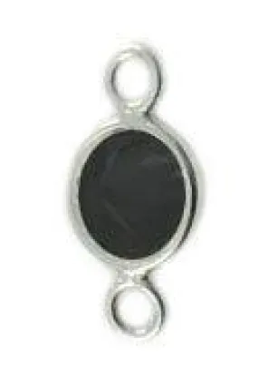 Sterling Silver 6mm Black CZ Channel (1pc)