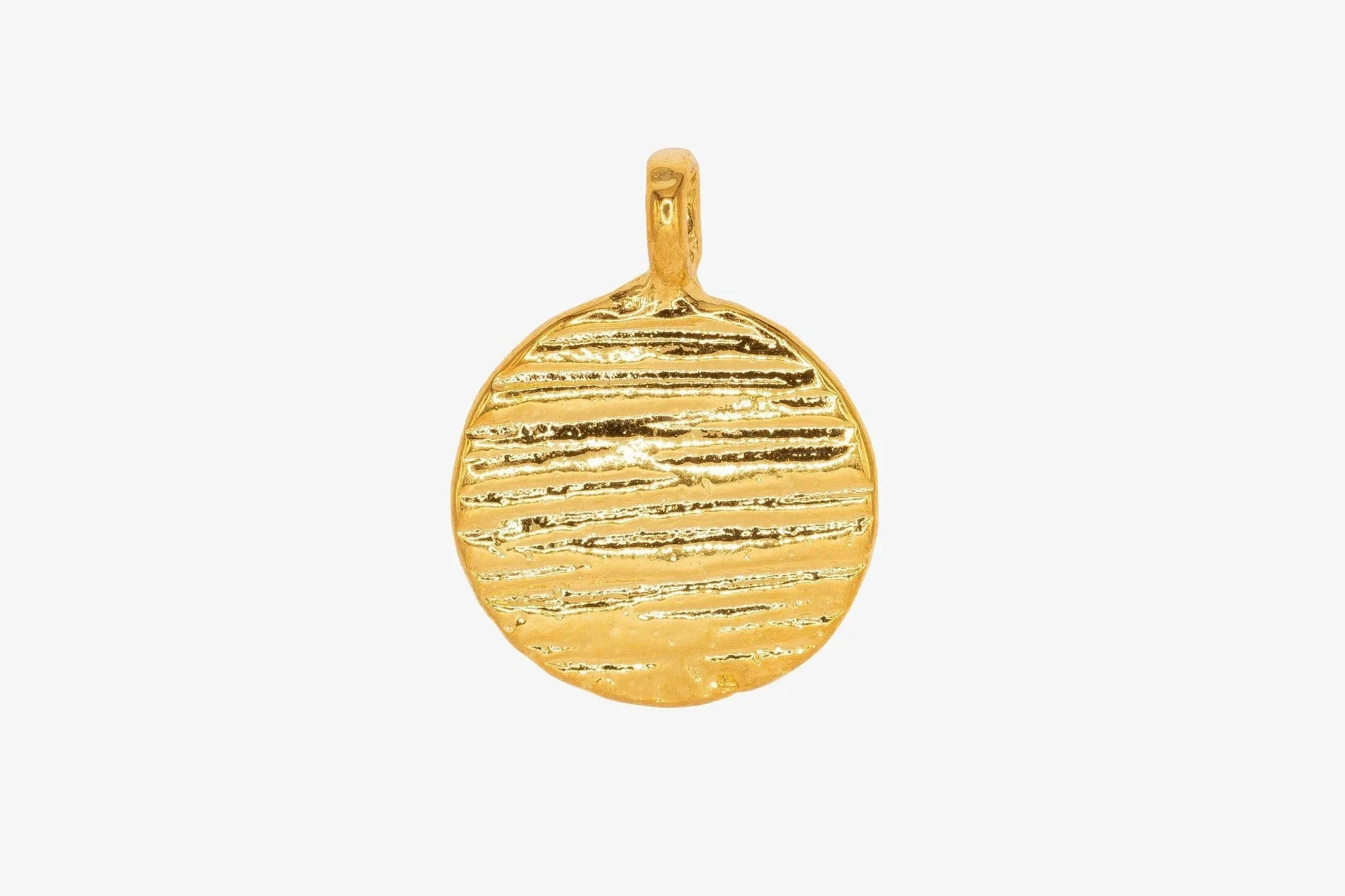 Textured Stamp Charm Wholesale 14K Gold, Solid 14K Gold, G167