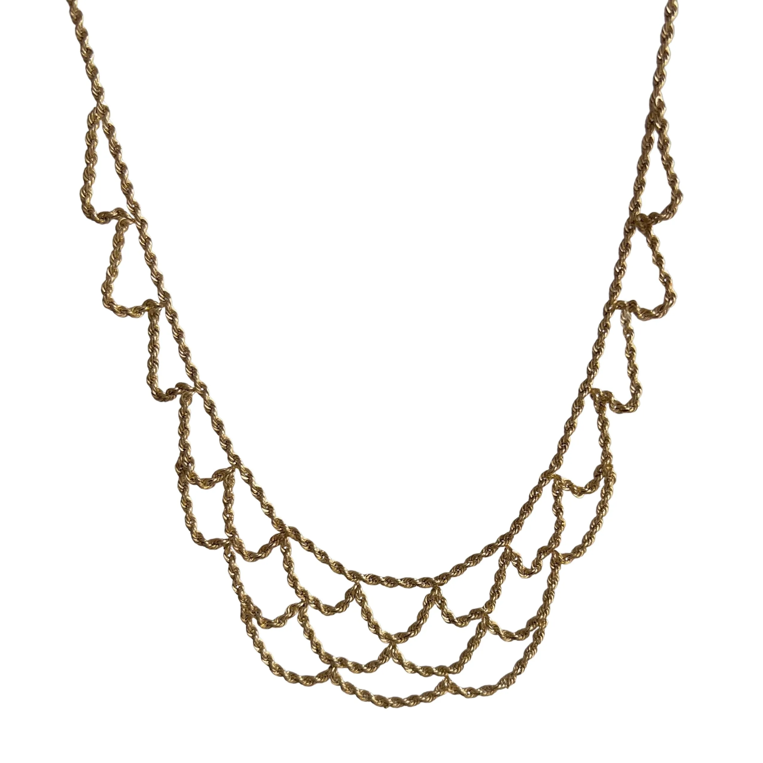 V I N T A G E // like lace / 14k Michael Anthony rope chain lace necklace / 18.25 max length